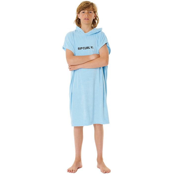 2023 Rip Curl Junior Brand Hooded Towel Changing Robe / Poncho 007BTO - Cool Blue